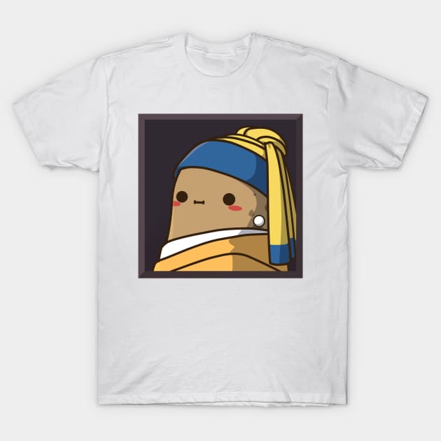 Cute Potato With A Pearl Earring T-Shirt by clgtart